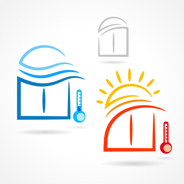 Windows设置标志太阳风符号元素向量图标图片下载