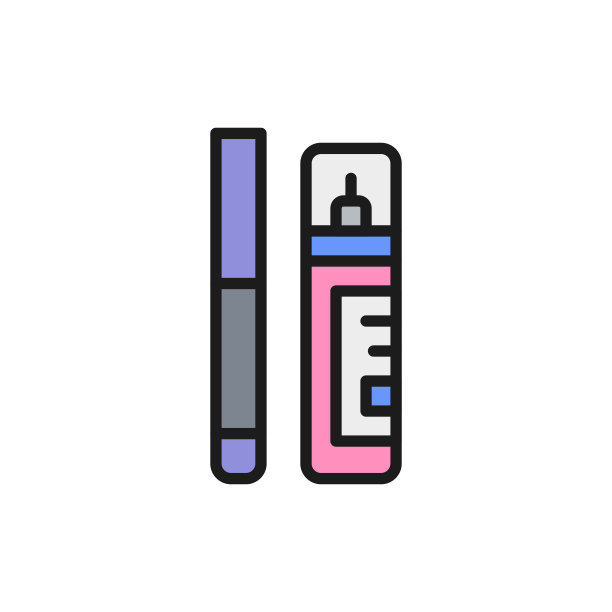 矫正器，遮瑕膏，眼线笔，马克笔，单色线图标。在白色背景上隔离图片下载