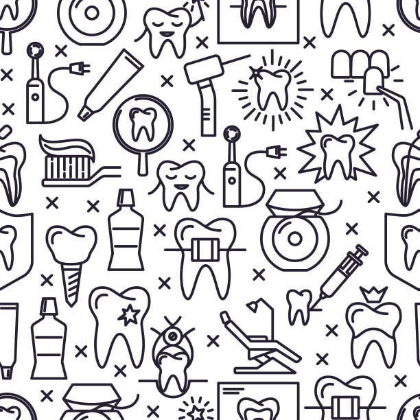 口腔无缝模式细线样式图片下载