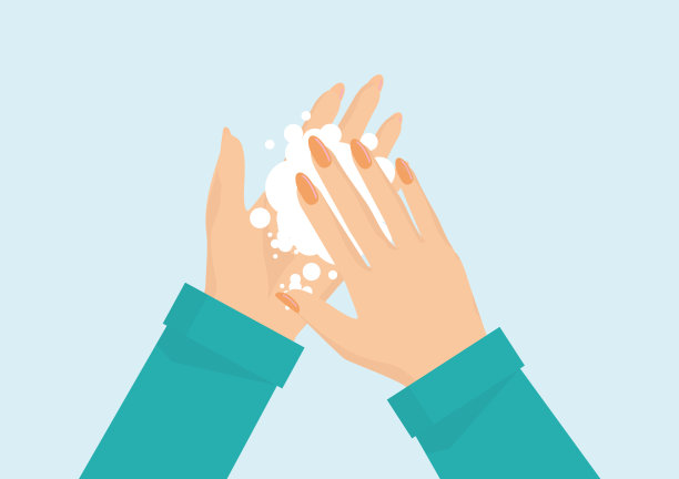 用肥皂洗手。图片下载