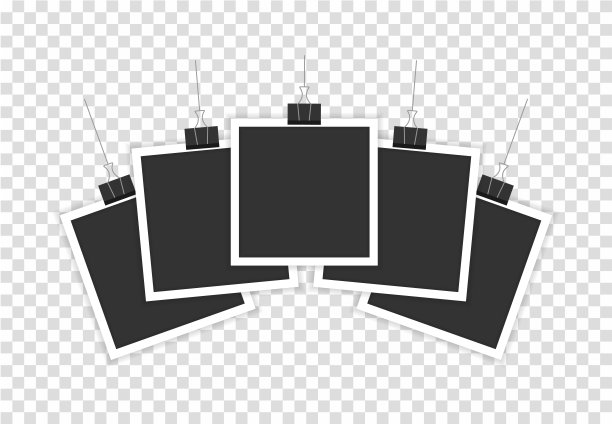 一个真实的照片挂在强化描绘在一个透明的背景。图片下载