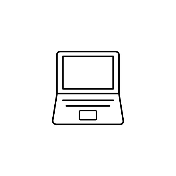 笔记本电脑屏幕图标孤立的白色背景图片下载