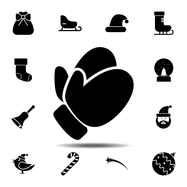 手套图标。简单的图形矢量元素的圣诞节，新年和假日图标设置的用户界面和用户体验，网站或移动应用程序图片下载