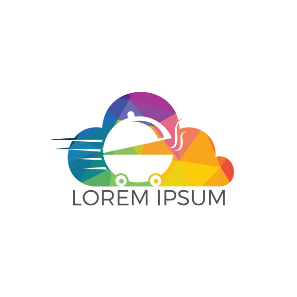 云食品外卖logo设计。快递服务标志。图片下载