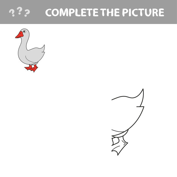 鹅。复制图片。彩色的书。儿童教育游戏图片下载