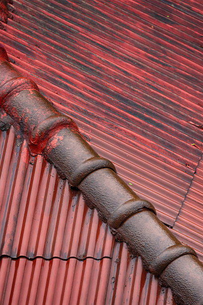 纹理屋顶的房子自然瓷砖红色老风化肋老城市背景图片下载