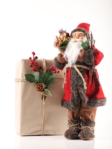 圣诞老人的玩具和包装的礼盒图片下载