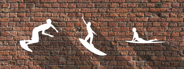 墙上的冲浪者图标图片下载