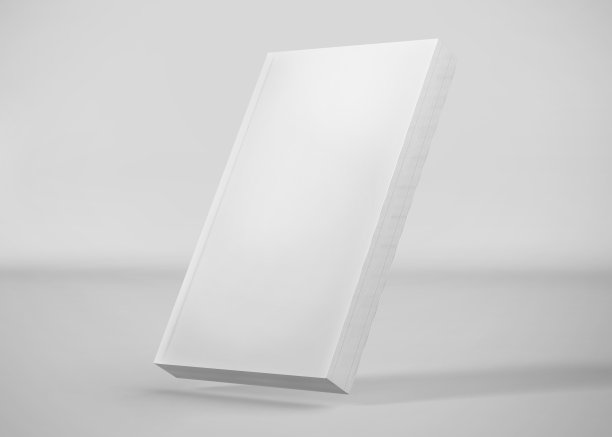 空白的白色软封面书模型，3d渲染孤立的光背景图片下载