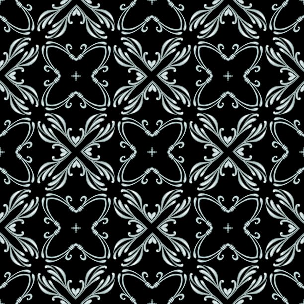 无缝图案与装饰银元素图片下载