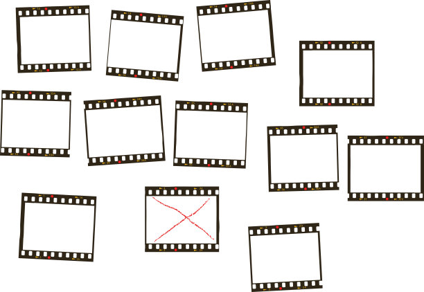 空的摄影幻灯片，带有免费拷贝空间的相机胶片帧，矢量图片下载