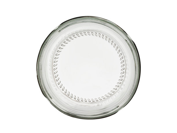 空玻璃罐，俯视图。孤立在白色背景上图片下载