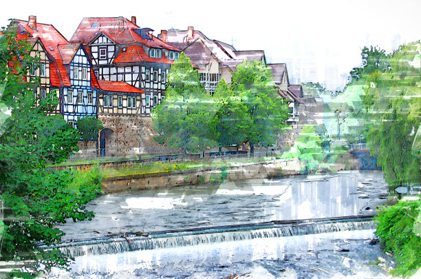 损害。蒙登，下萨克森州，德国图片下载