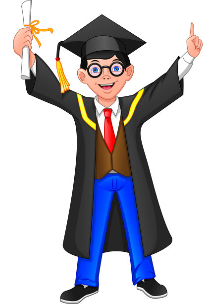 恭喜你，毕业的小男孩，竖起大拇指图片下载