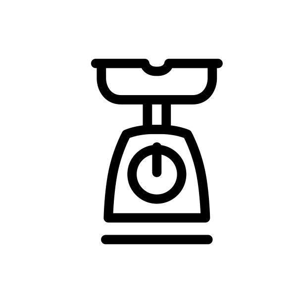 家庭秤的象征。白色背景上的矢量图标。时髦的线性图标。图标为网站和打印。标志,象征,象征。界面元素。图片下载