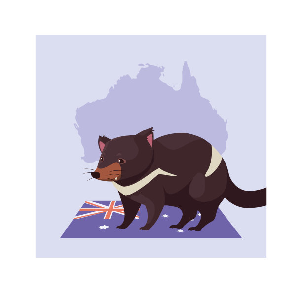 贺卡与澳大利亚袋獾图片下载