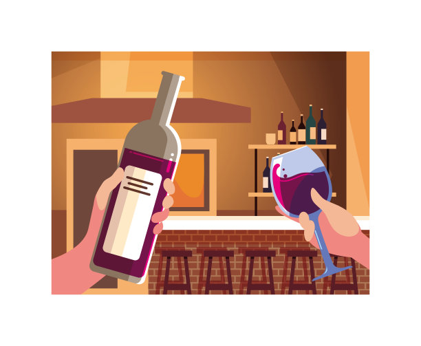 手里拿着一瓶酒和一杯酒图片下载