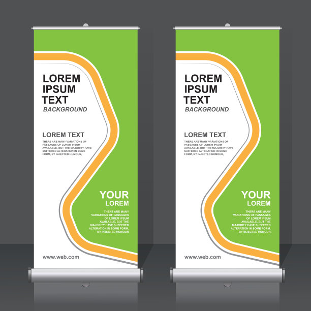 卷起横幅设计模板，抽象背景，拉起设计，x-横幅，矩形大小。图片下载