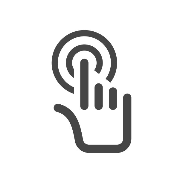 白色背景的触摸手部轮廓图标，适用于网站设计、Logo、App和UI，矢量图，EPS10图片下载