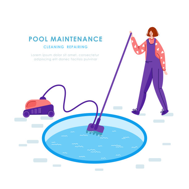 游泳池服务平面概念图片下载