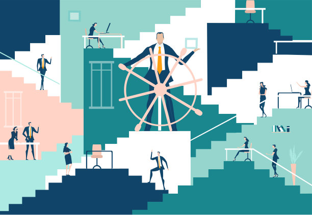 大老板控制局势，掌握主动权。很多商务人士在开放式办公室工作，使工作过程公开透明。素材图片