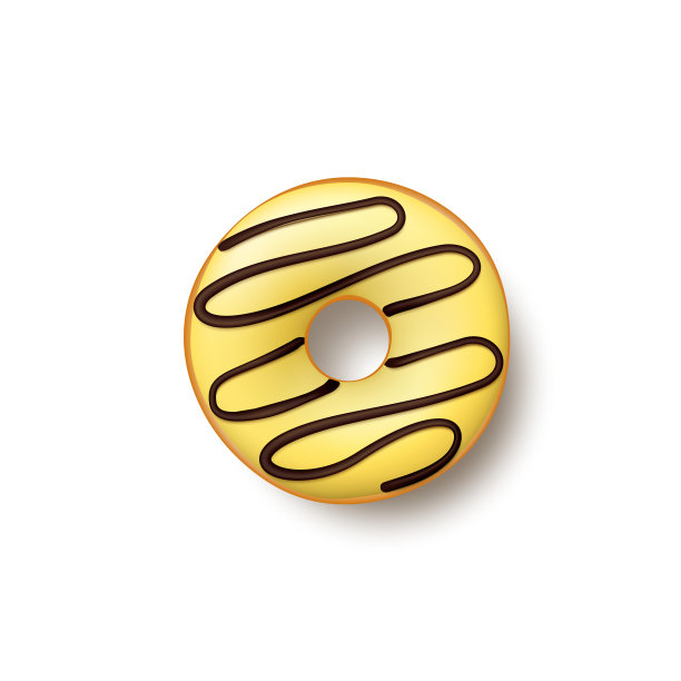 彩色甜甜圈孤立在白色背景。俯视图，写实风格。矢量插图。图片下载