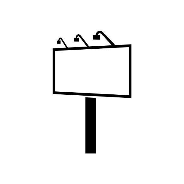 广告牌图标，标志孤立在白色背景图片下载