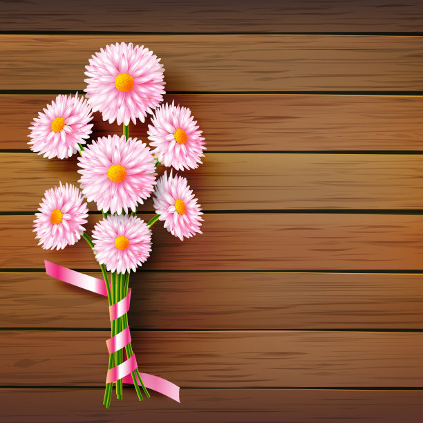 春花花束001木地板图片下载