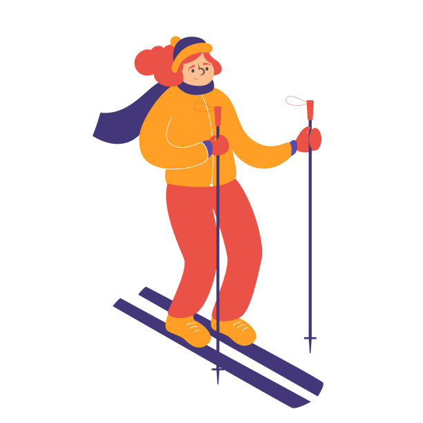 女滑雪者在冬季服装病媒隔离图片下载