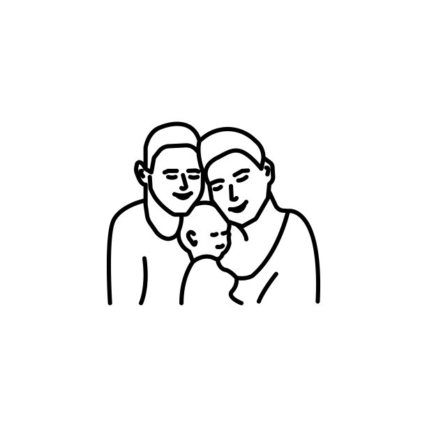 家庭，家庭线图标上的白色背景图片下载