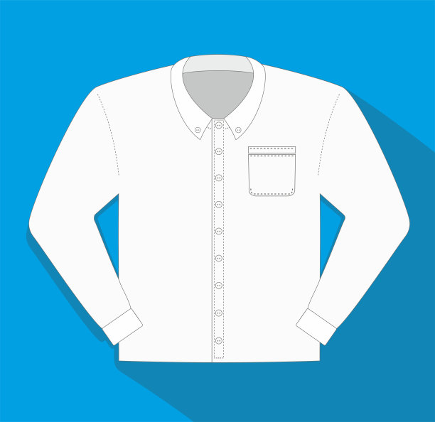 矢量插图，衣服相关，礼服衬衫，纽扣，平面图标。的象征。图片下载