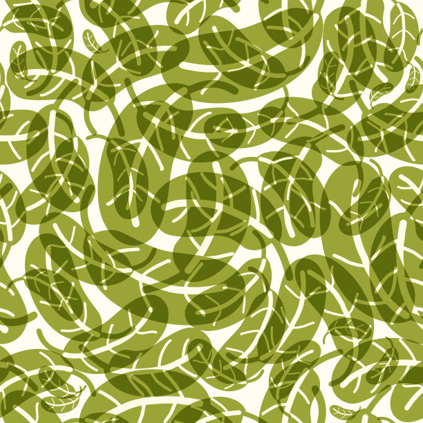 绿叶矢量无缝图案。纺织品设计图片下载