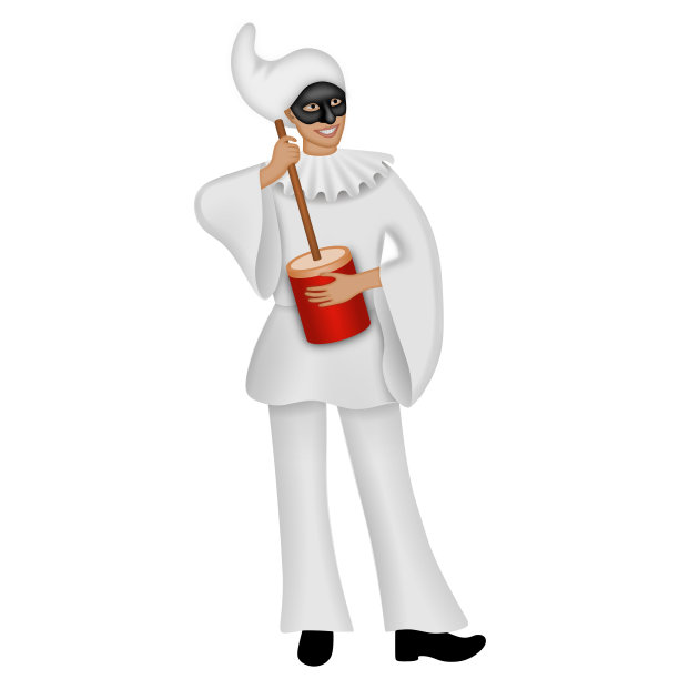 意大利传统的Pulcinella面具。孤立的狂欢节服装图片下载
