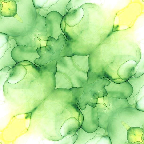 彩色水彩背景在绿色和黄色调。图片下载