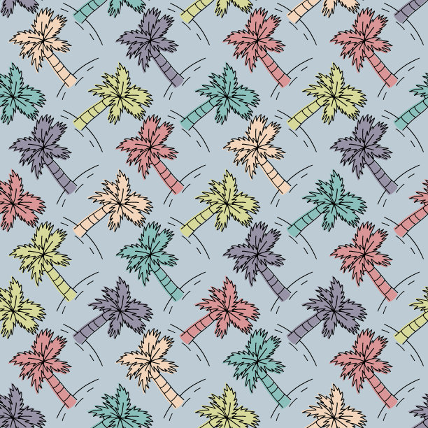 矢量无缝几何图案与手掌在手绘涂鸦风格图片下载