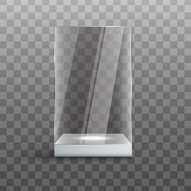 展览或陈列室玻璃柜的实物模型，写实插图孤立。图片下载