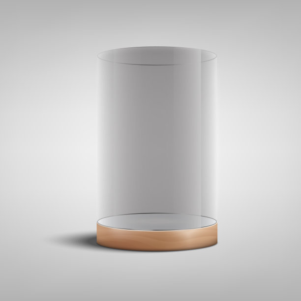 空玻璃圆柱体展示架模型-现代写实展示架图片下载