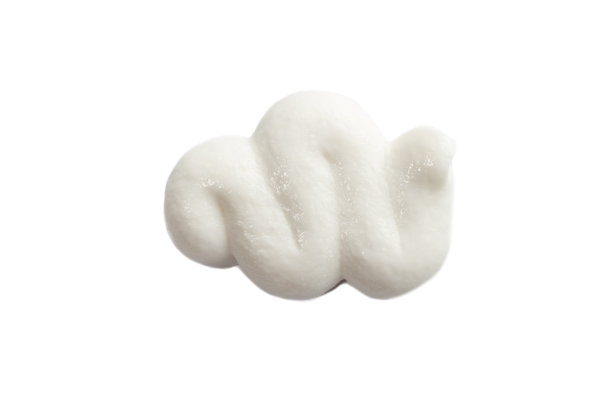 涂抹牙膏孤立在白色背景俯视图。图片下载