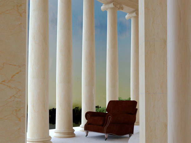 三维reof概念图片与柱和扶手椅图片下载