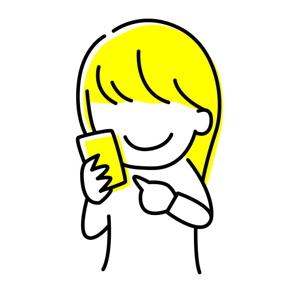 年轻女子的插图。手写风格的女人操作智能手机。图片下载