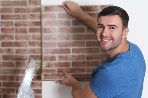 男人用砖墙风格墙纸图片下载