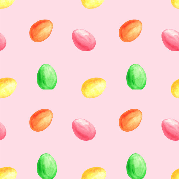水彩复活节无缝图案。色彩鲜艳的彩蛋。包装，包装，纺织，背景图案图片下载