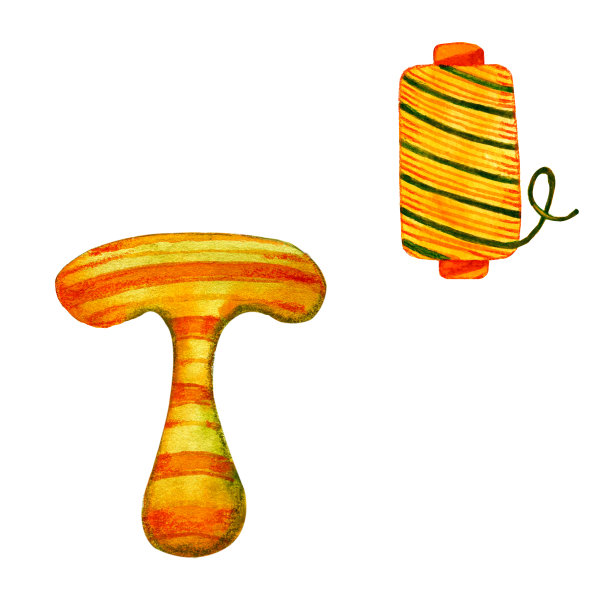 字母T的多色卡通英语字母与图片。手特写水彩插图孤立的白色背景。儿童产品的培训与设计理念。图片下载