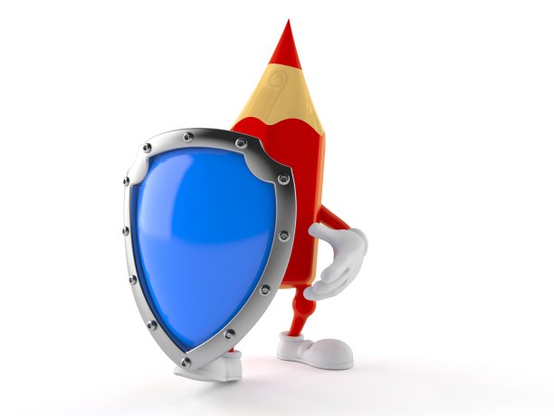 带保护罩的彩色铅笔字符图片下载