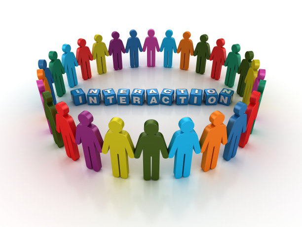 图形团队与互动流行语立方体- 3D渲染图片下载