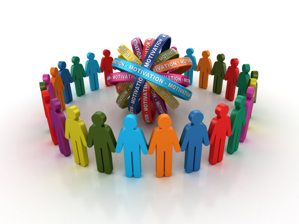 象形文字团队与动机丝带- 3D渲染图片下载