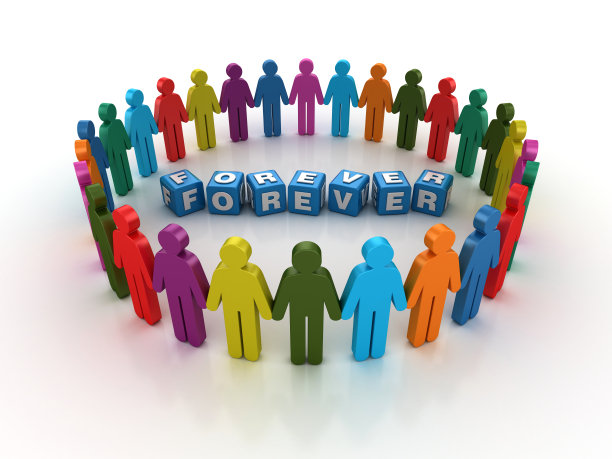 图形团队与永远的流行语立方体- 3D渲染图片下载