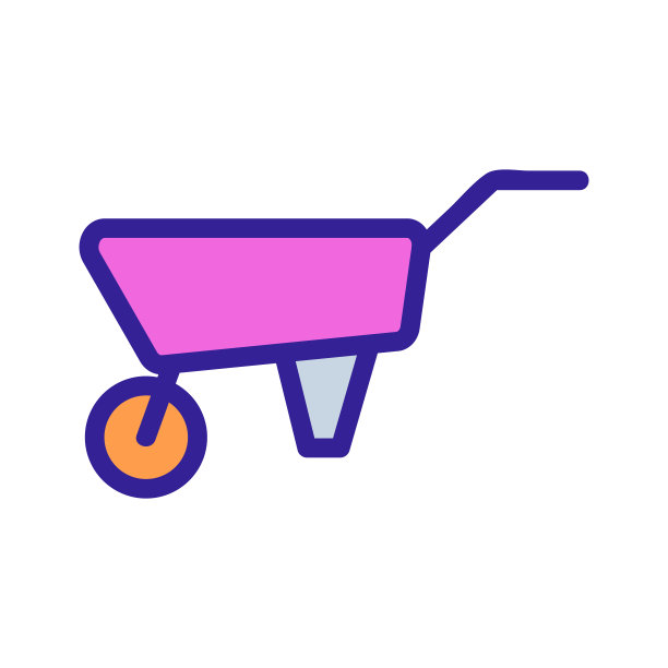 推车挖图标矢量。孤立轮廓符号插图图片下载