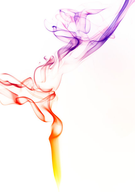 白色背景上的彩色烟雾图片下载