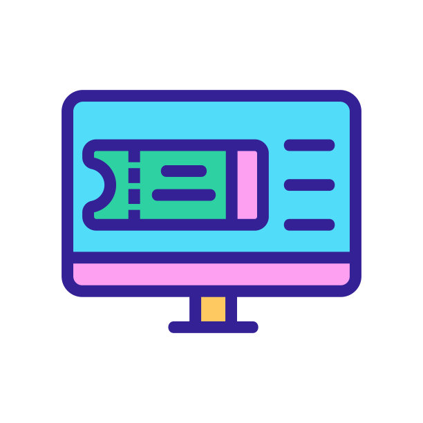 机票监视器图标向量。孤立轮廓符号插图图片下载